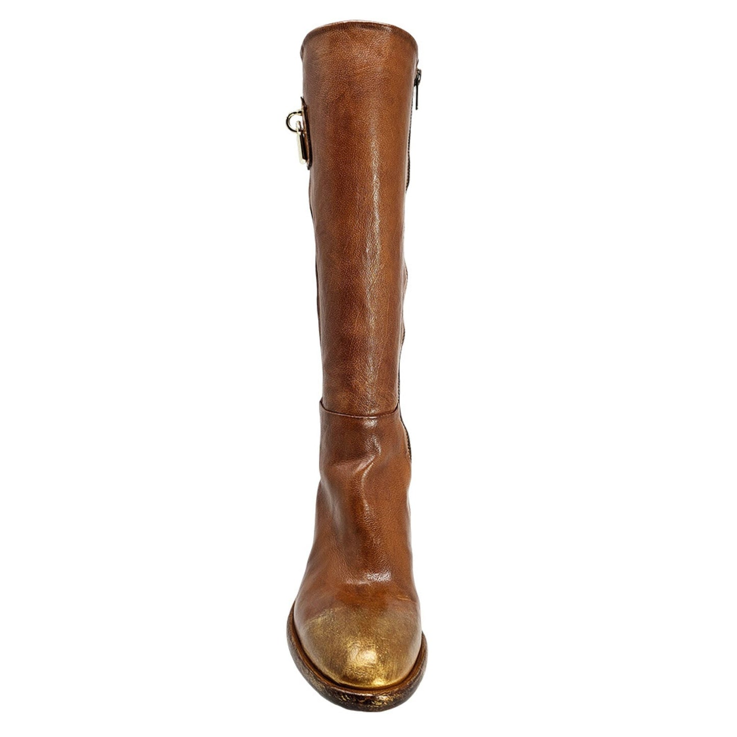 Cognac Tall Hand Rubbed Lock Boot