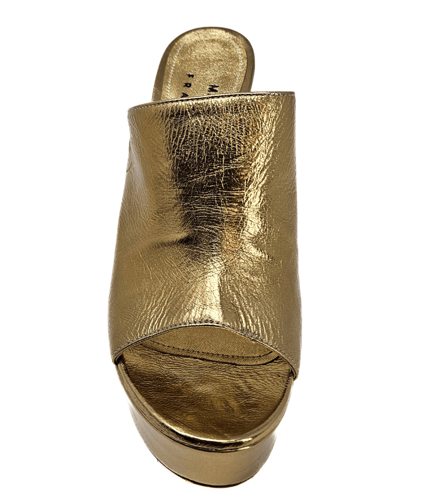 Marilu Gold Open Toe Platform Sandal