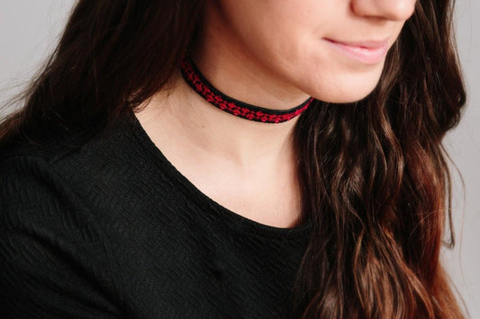 Rana Choker / Wrap Bracelet - Red
