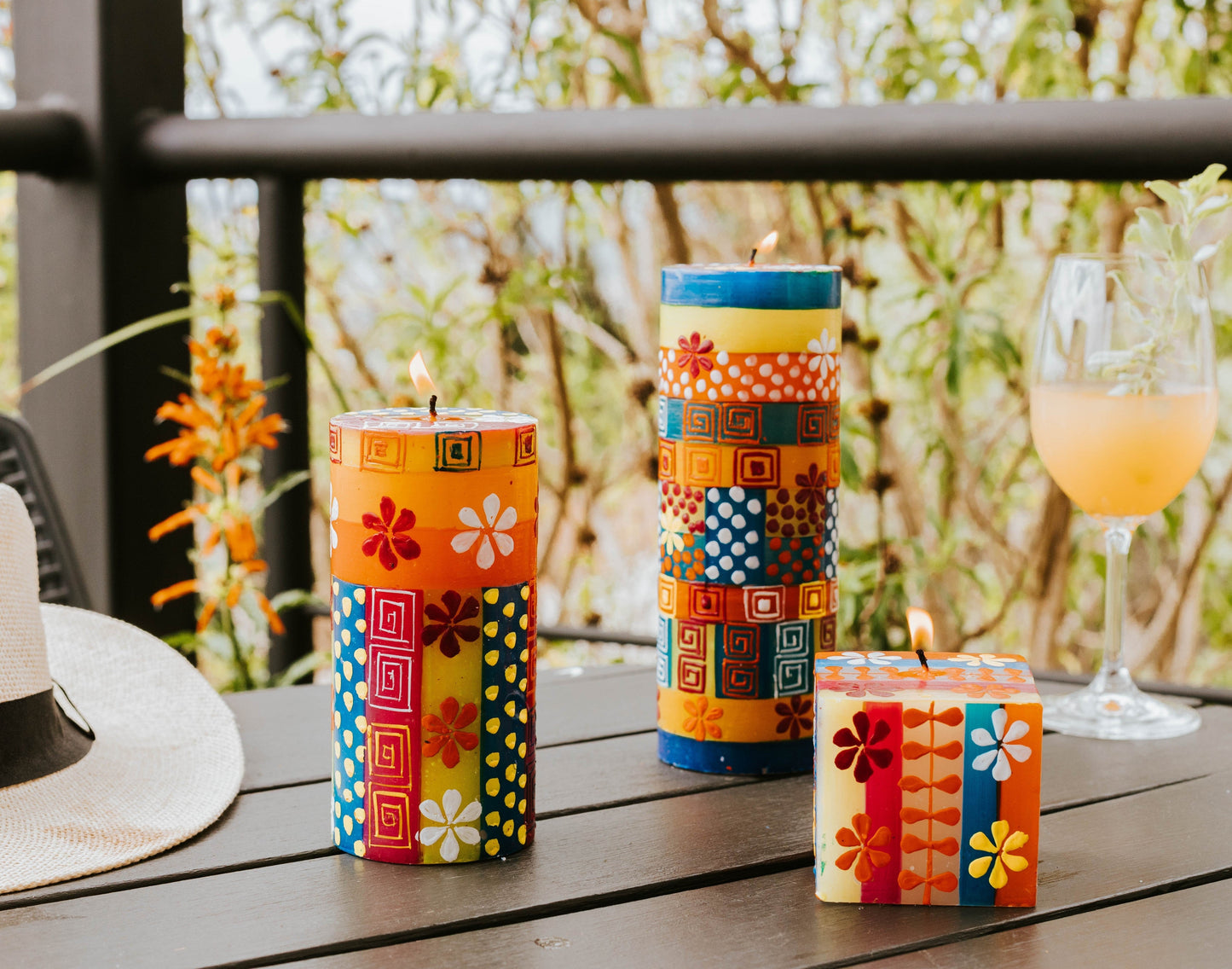 Summer Painted Candles