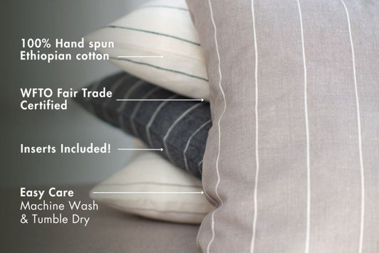 Adama Handwoven Ethiopian Cotton Throw Pillow