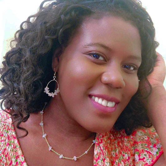 Alice Rose Quartz Earrings Wonderland Exclusive Gold Plated