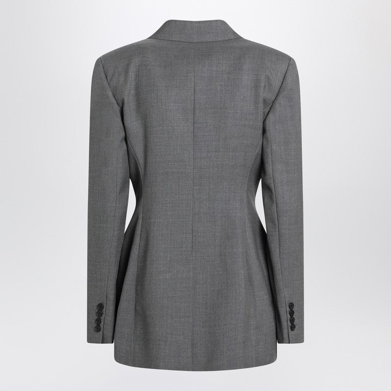 Givenchy Grey Double-Breasted Wool Jacket Women
