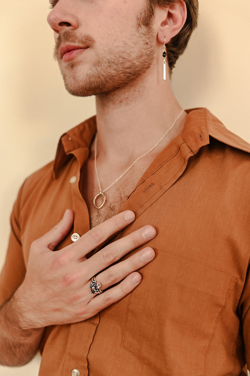 Black Onyx Drop Sterling Earrings