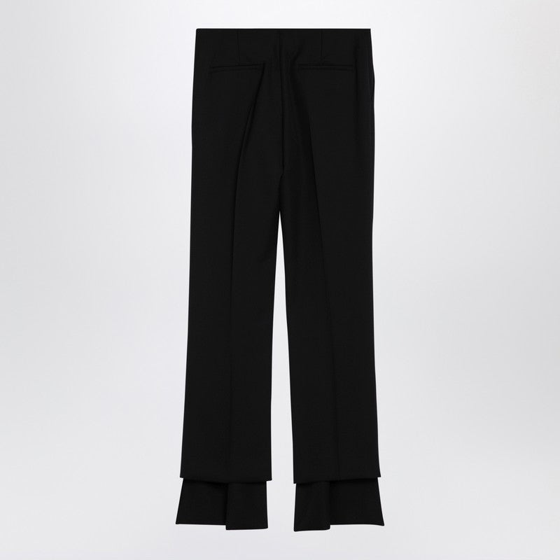 Chloé Black Asymmetrical Wool Trousers Women