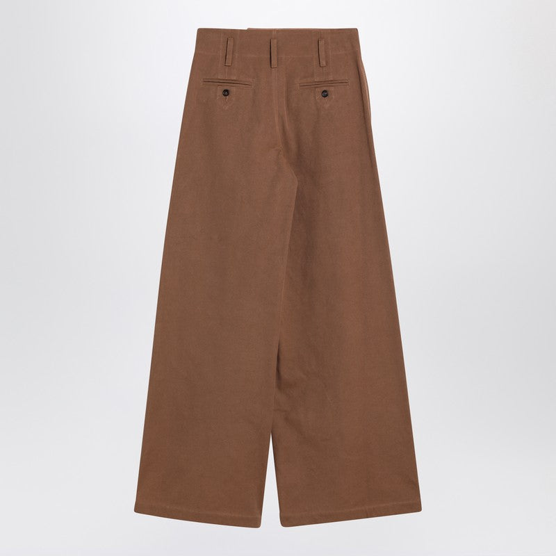Chloé Brown Palazzo Pants In Cotton Women