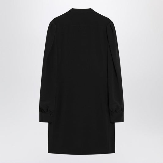 Chloé Black Ruffled Dress In Silk Blend Women