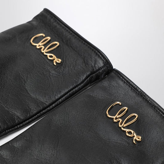 Chloé Chloé Iconic Black Leather Gloves Women