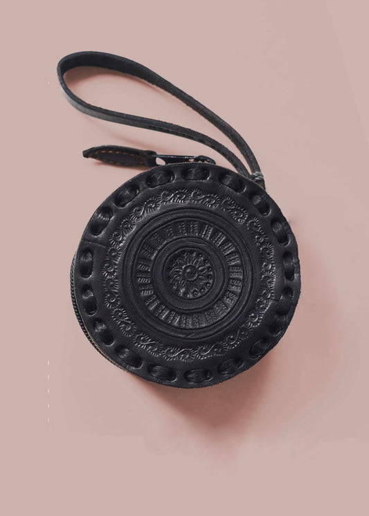 Embossed Circle Wristlet