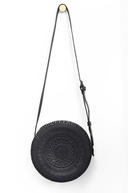 Embossed Circle Crossbody