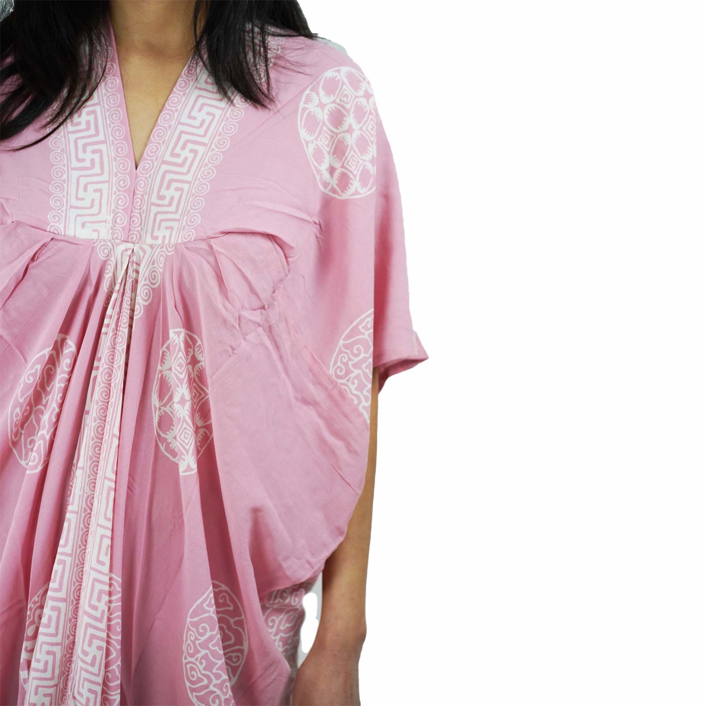 Hand Dyed Kaftan Dress Rayon Vegan Eco-friendly Material, Maxi, Long, Powder Pink Dress