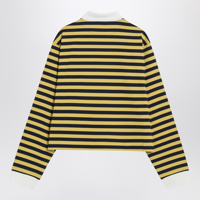 Miu Miu Blue/Yellow Striped Polo With Logo Women