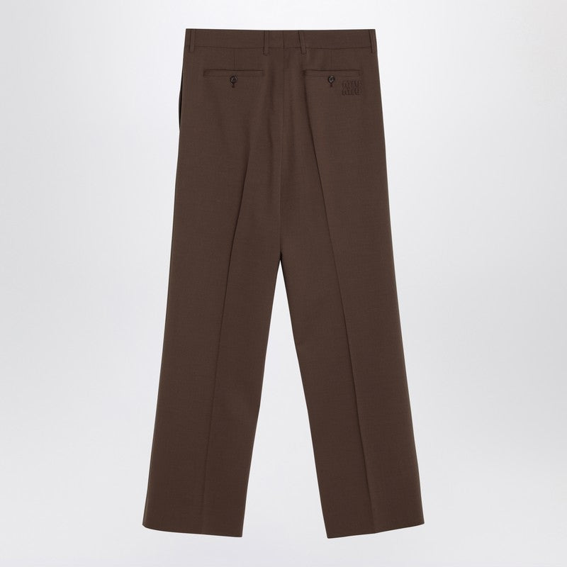Miu Miu Brown Wool Trousers Women