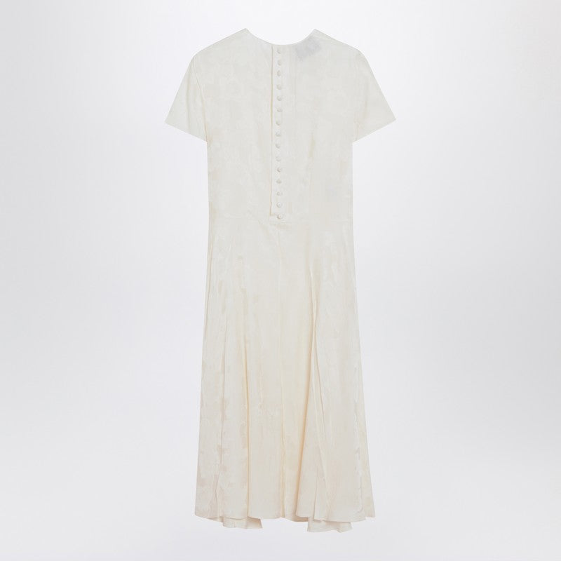 Prada Ivory Dress In Damask Silk Blend Women