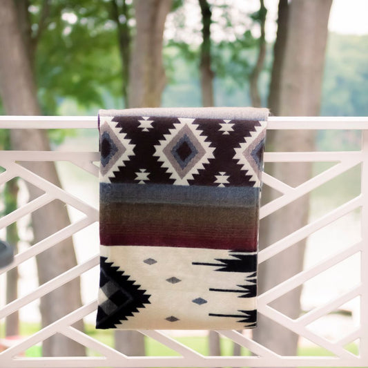 Yachana Collection - Sunset Diamond Red Brown Blue and Cream