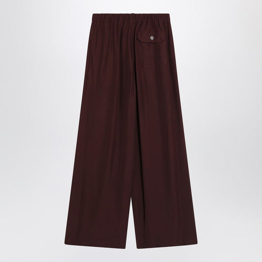 Loewe Bordeaux Palazzo Trousers In Silk Women