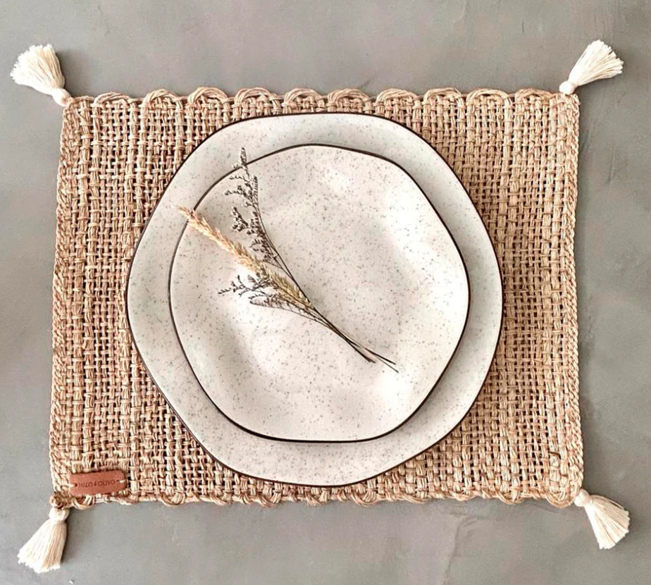 S/4 Rectangular Placemat with Tassels