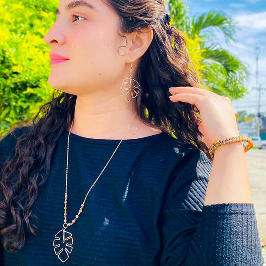 Tropical Mother Of Pearl Cuff Bracelet In Chocolate Brown From The Tropical Collection Exclusive