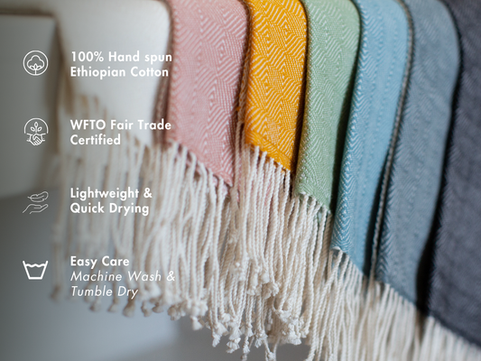 Almaz Handwoven Ethiopian Cotton Hand Towel