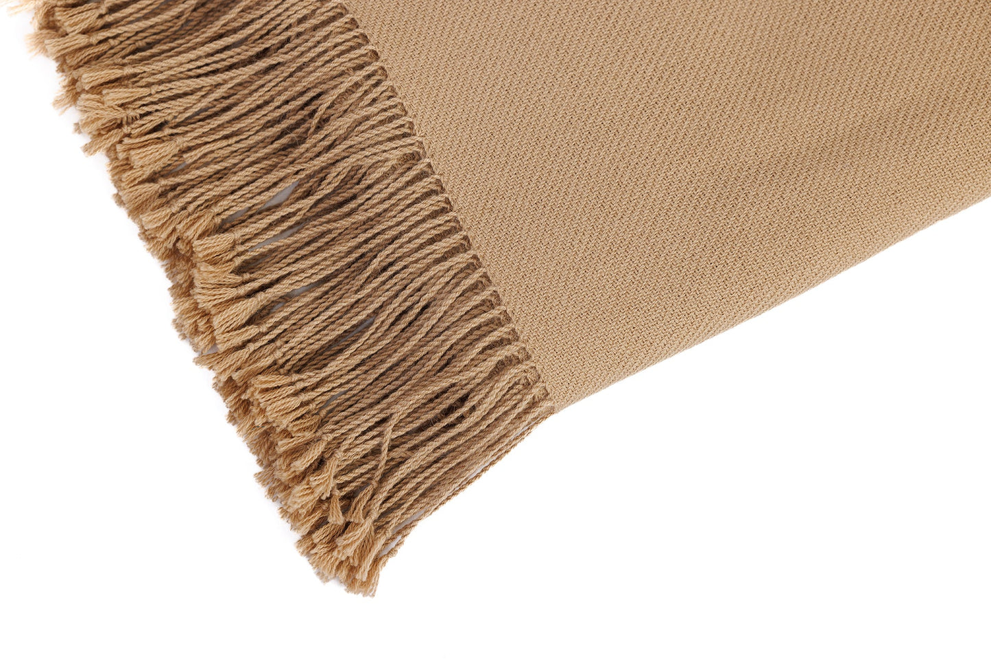 Wasi Collection - Undyed 100% Baby Alpaca Camel Throw Blanket From Peru