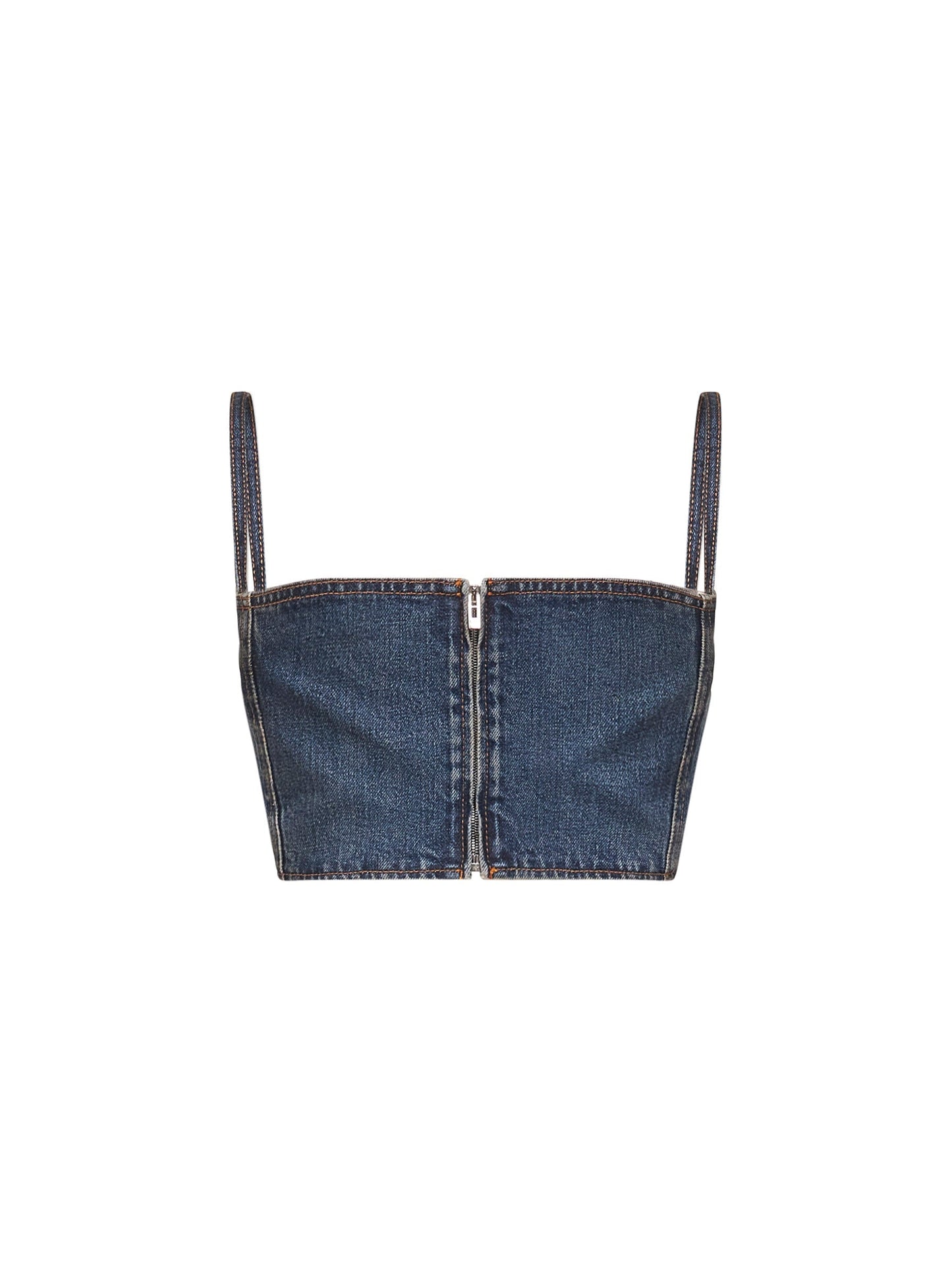 Alaïa Women Blue Snow Denim Bandeau Bustier Top