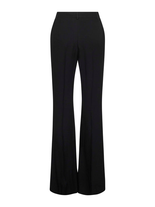 Balenciaga Women Black Fluid Viscose Flared Trousers