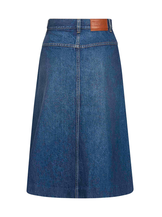 Chloé Women Blue Denim Knee Length Skirt