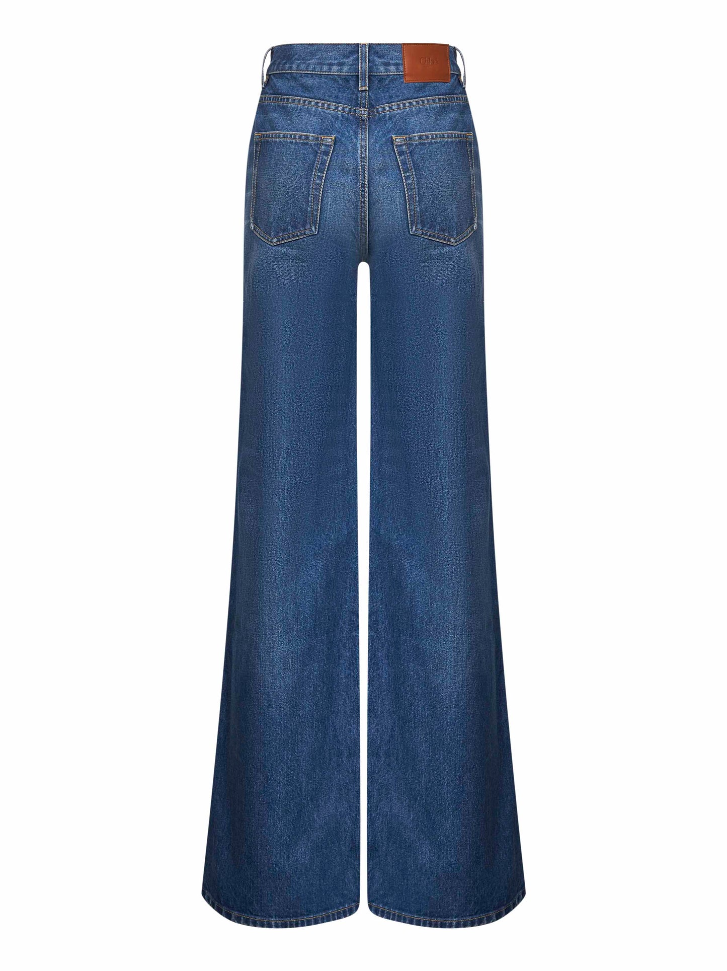 Chloé Women Blue Denim High-Waisted Flare Jeans