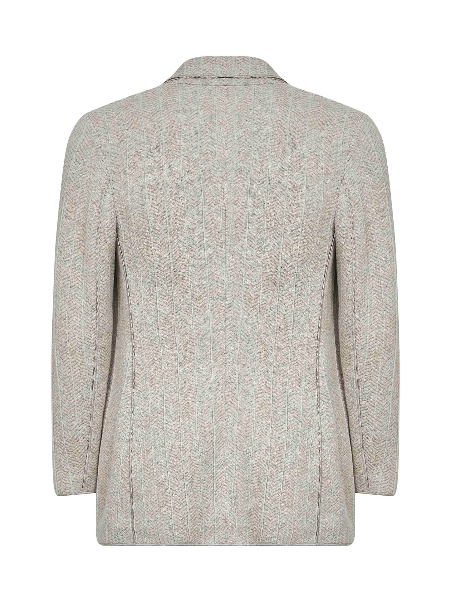 Giorgio Armani Women Beige Jacquard Jersey Double-Breasted Jacket
