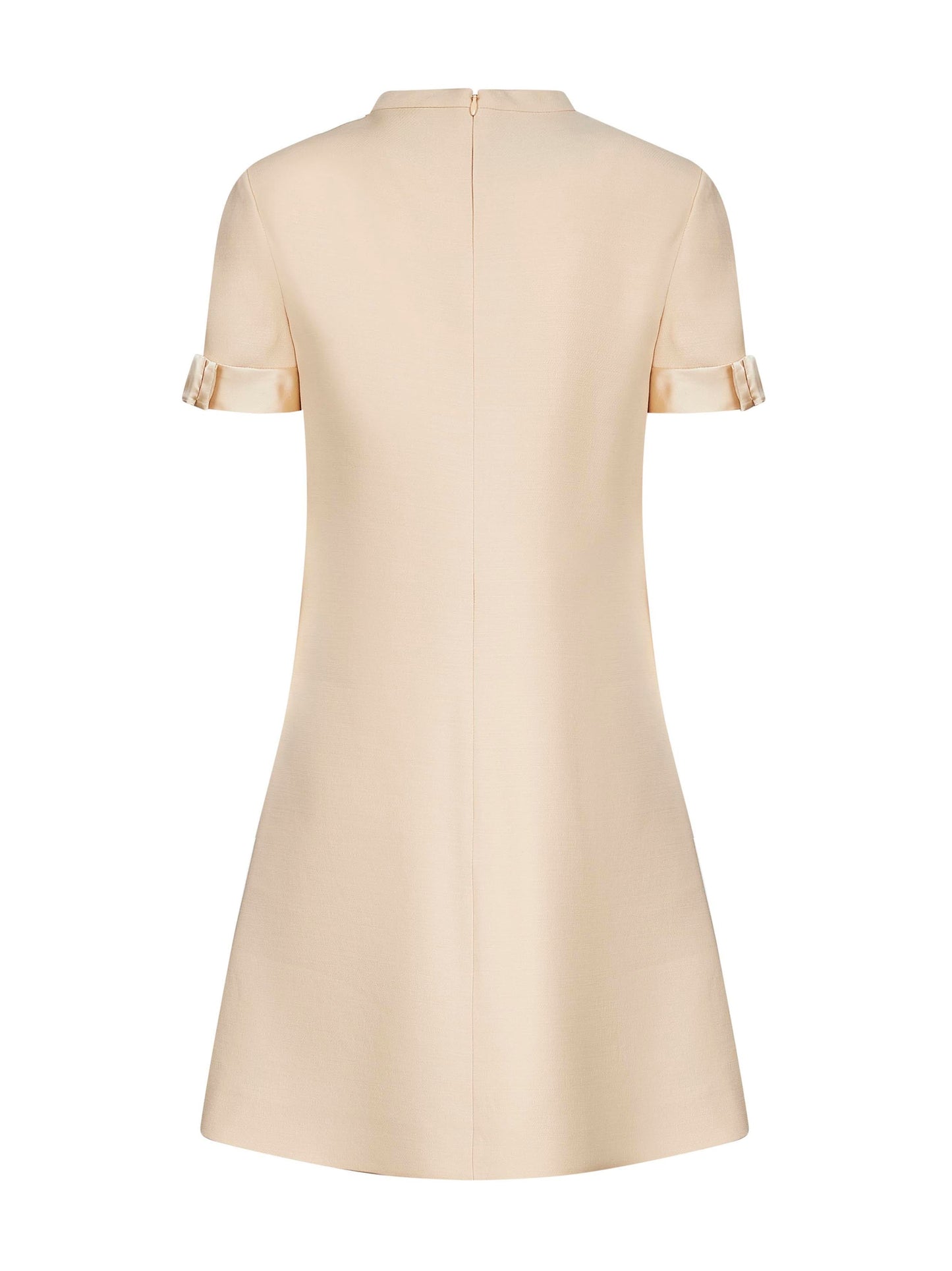 Valentino Women Beige Crepe Couture Short Dress With Bows