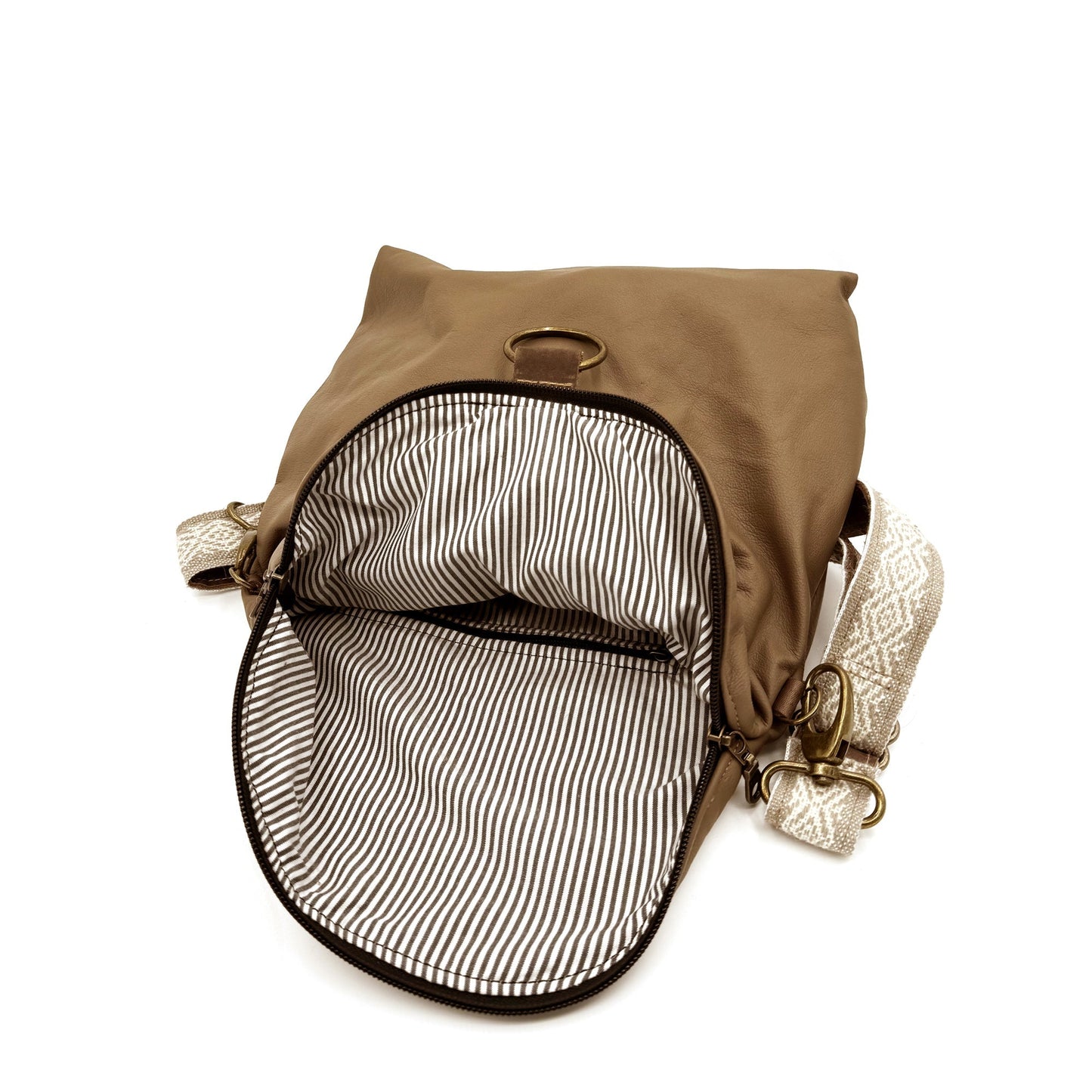 Relaxed Crossbody Backpack in Wheat