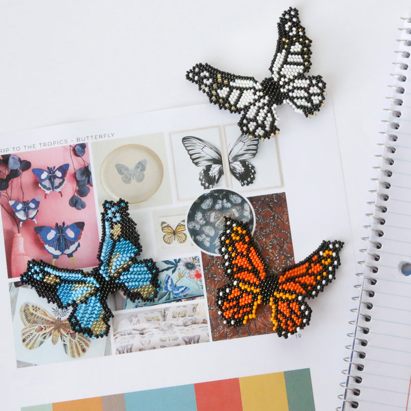 Butterfly White Embera Earrings