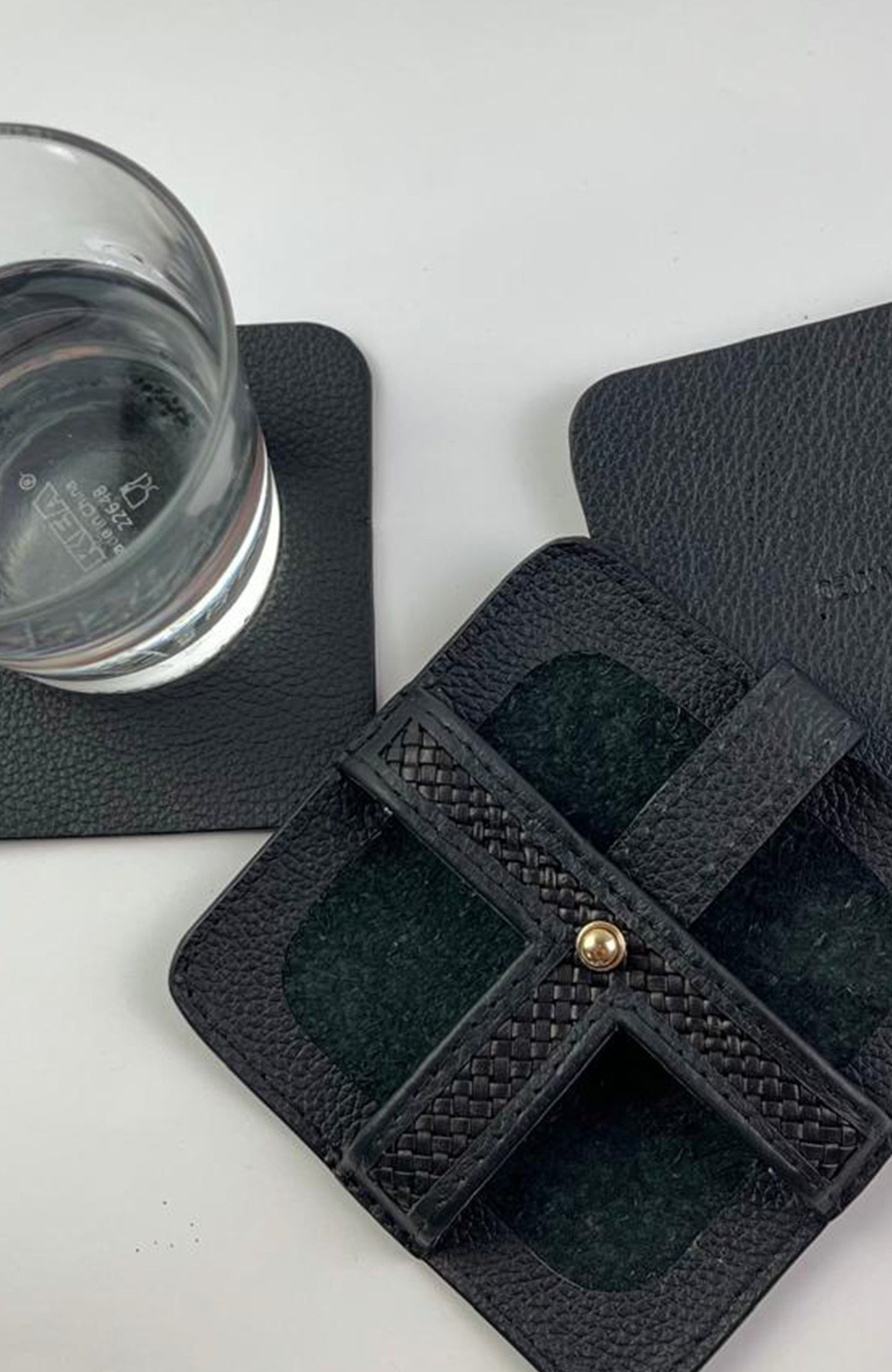 Woven Square Coasters (Set of 4 with Holder)