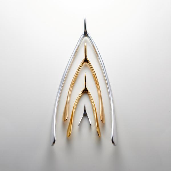 Wishbone Double Condiment Silver/Gold