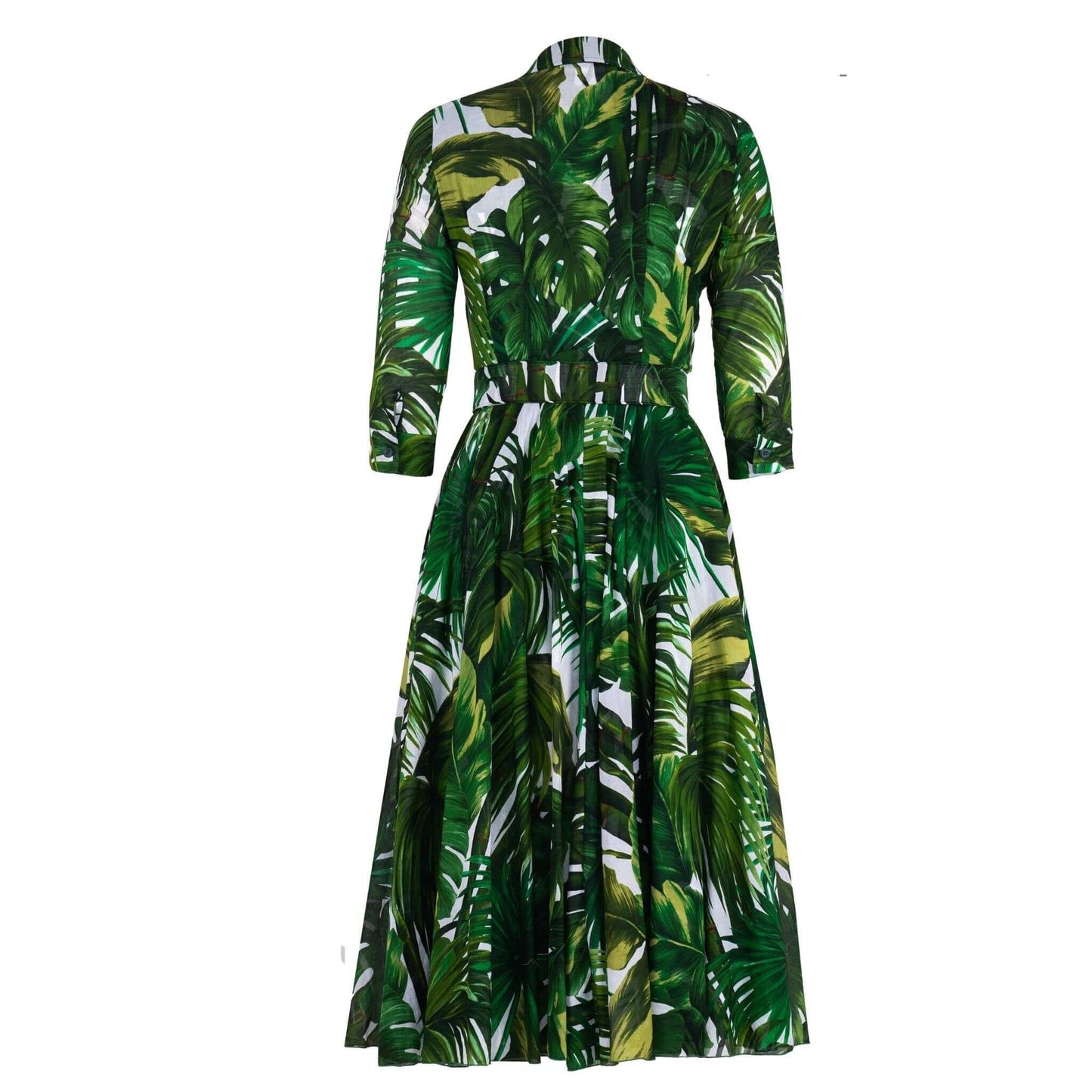 Aster Dress Honolulu Palm White Pine Green Dress