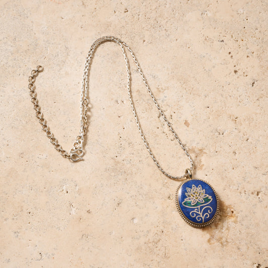 Lotus Mosaic Pendant Necklace