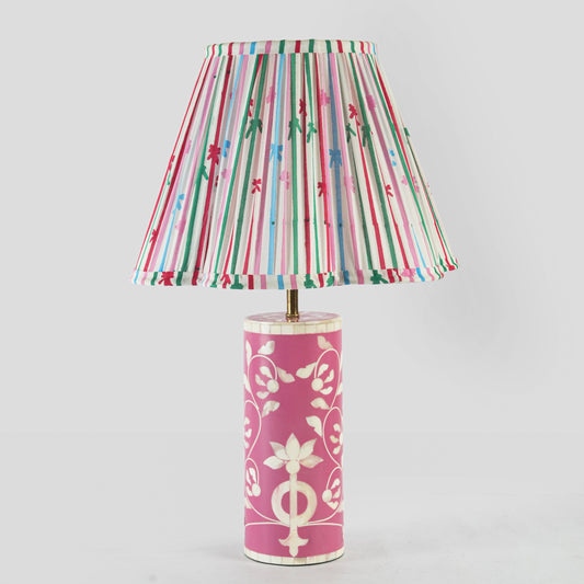 Floral Vines Inlay Blush Table Lamp