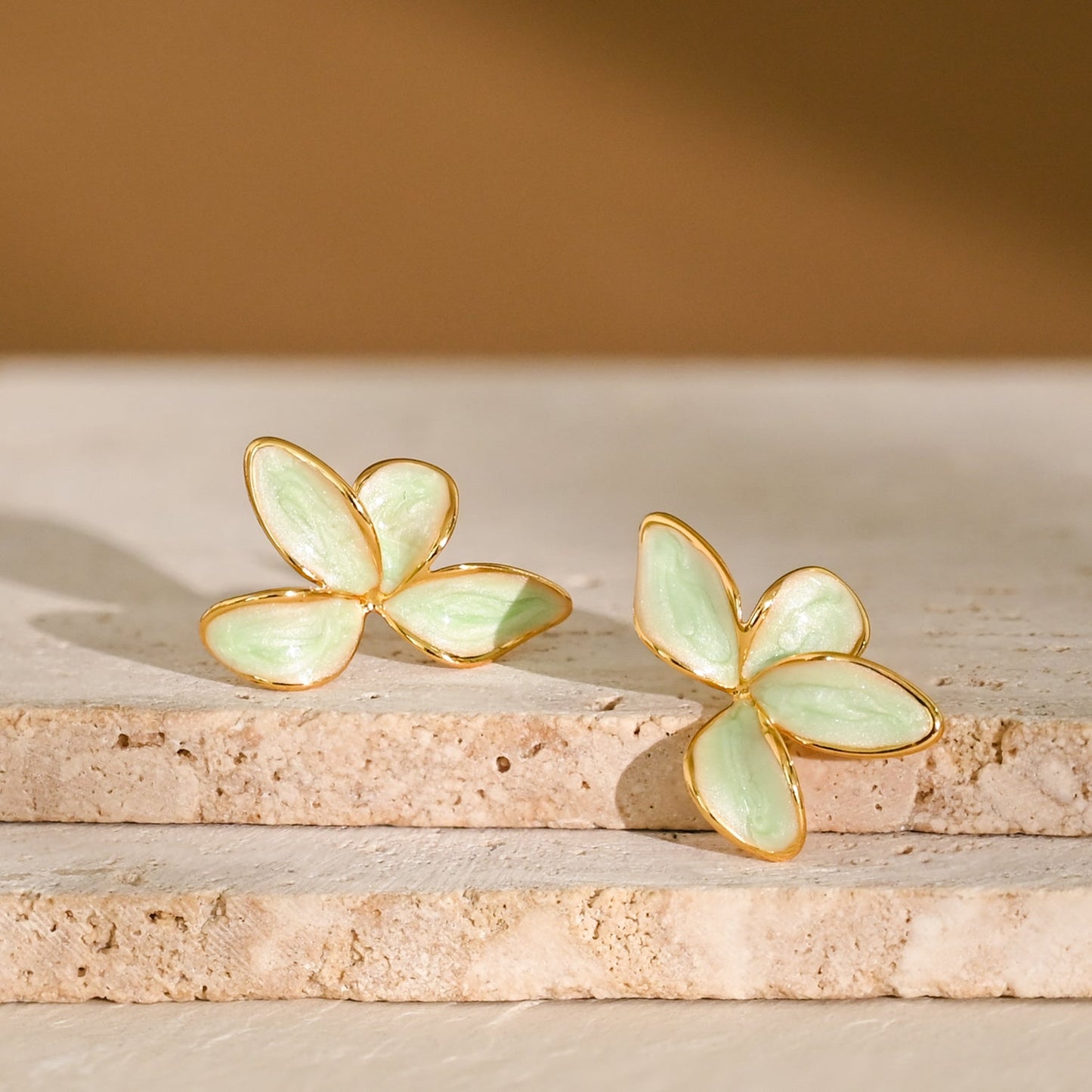 Poised Petal Earrings in Mint