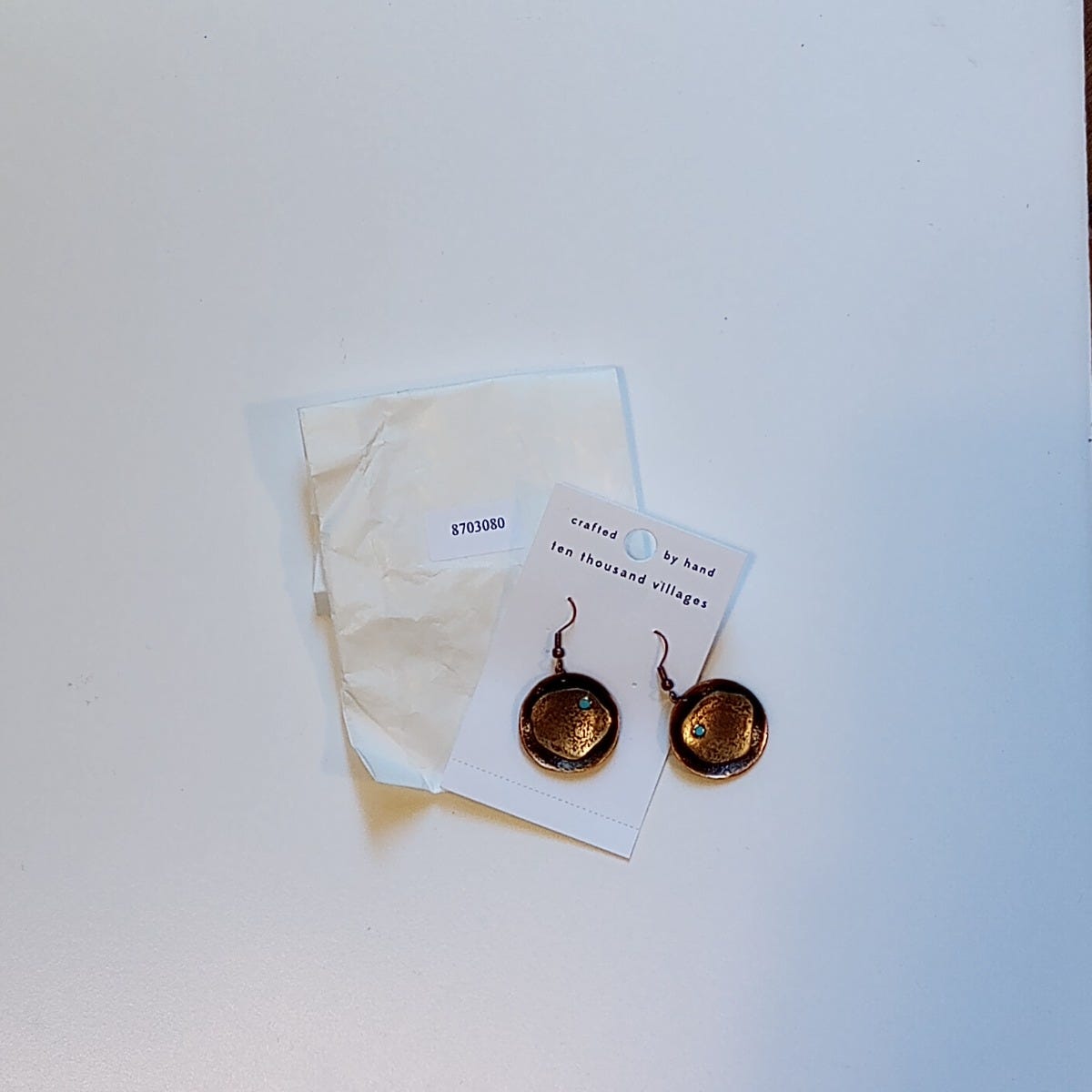 Adrift Hammered Copper Earrings Handmade In Chile By Beas Y Tapia Collection Exclusive