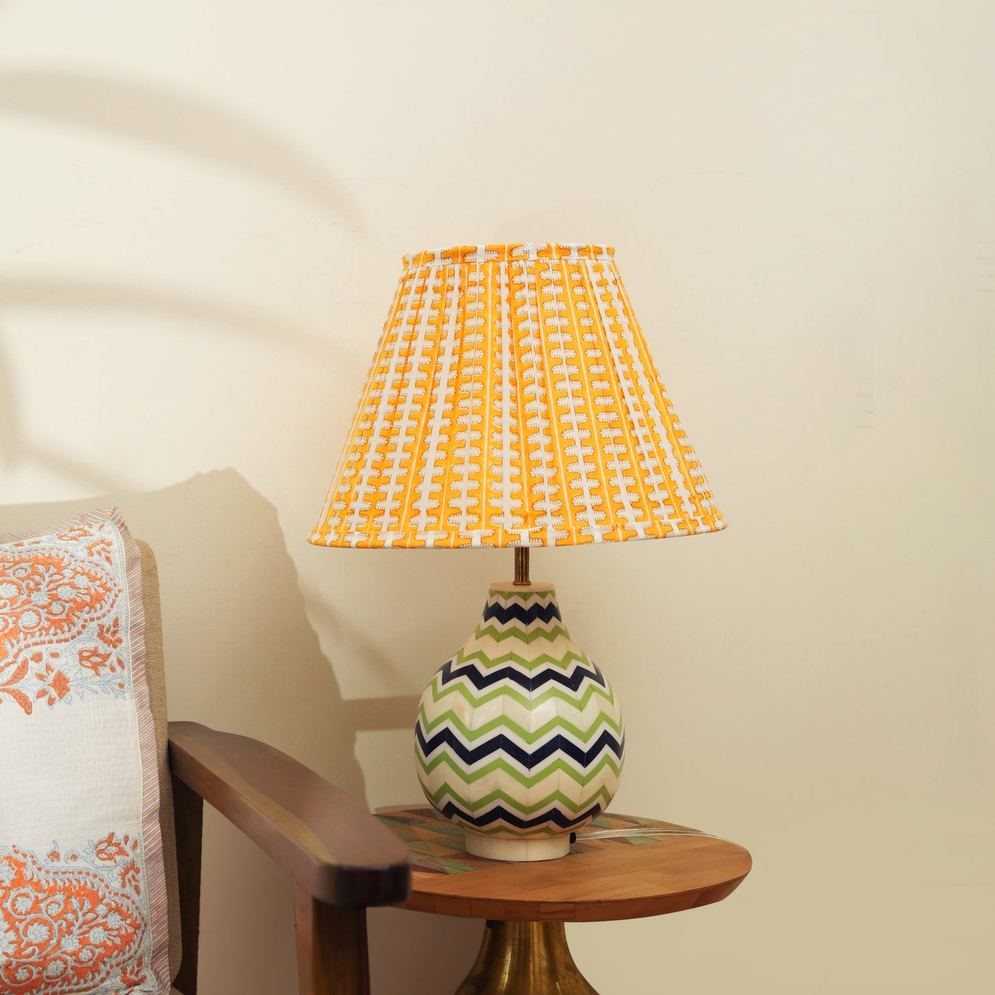 Meadow Striped Handblocked Lampshade