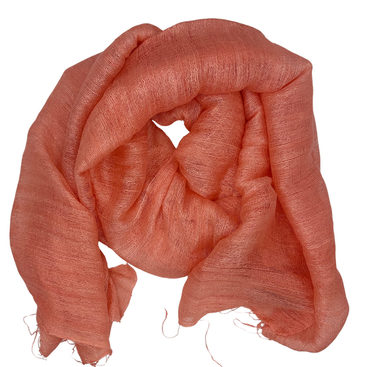 Handspun Silk Scarf - Peachy Pink