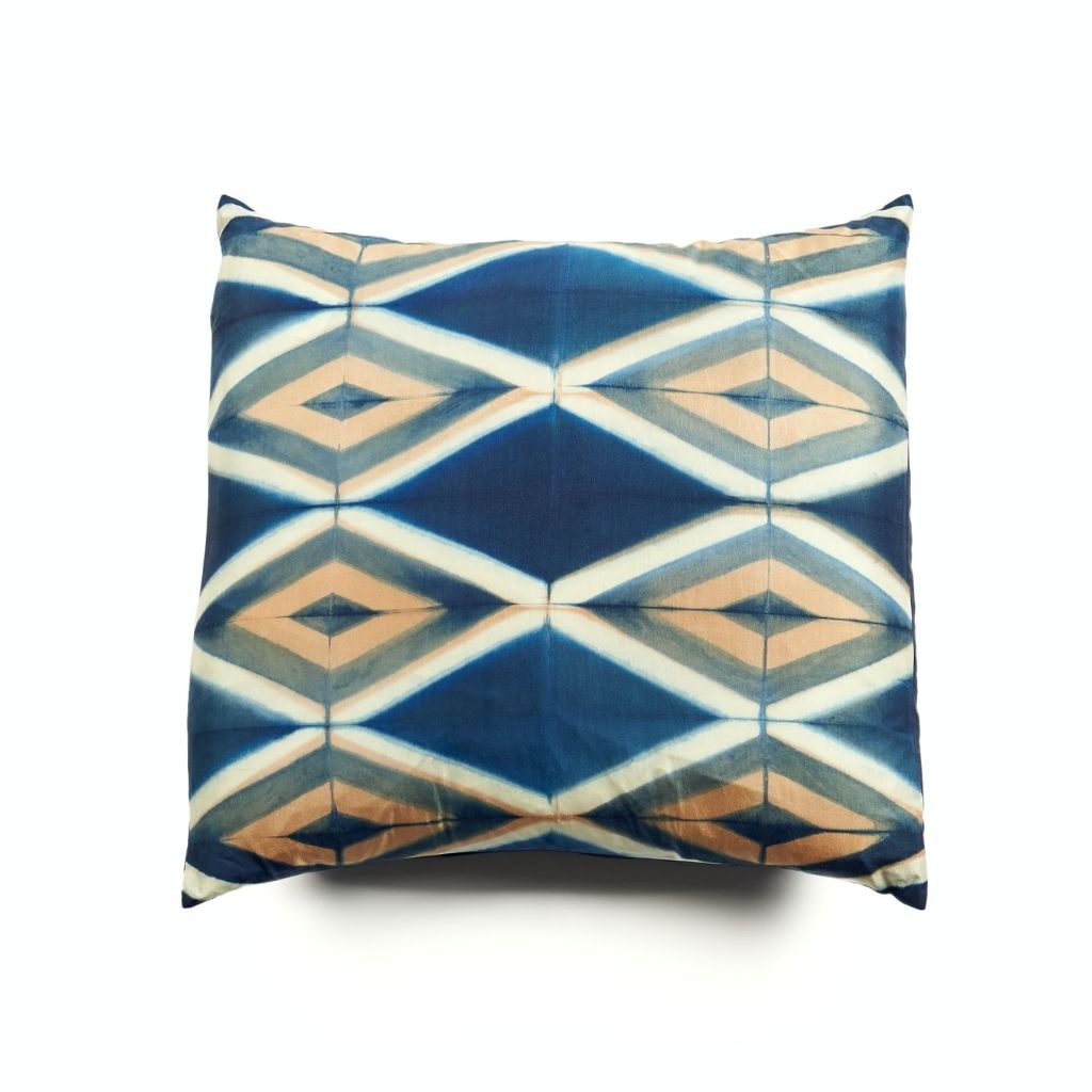 Tisa Handcrafted Shibori Print Mulberry Silk Pillow