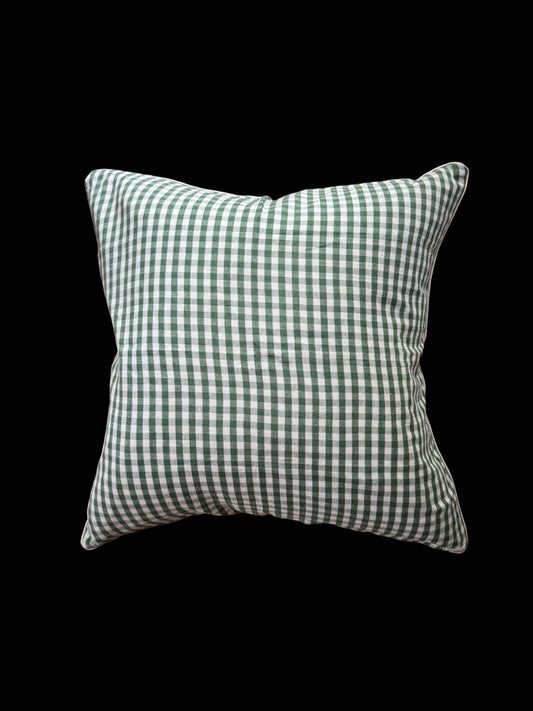 Olive Gingham Pillow Cover