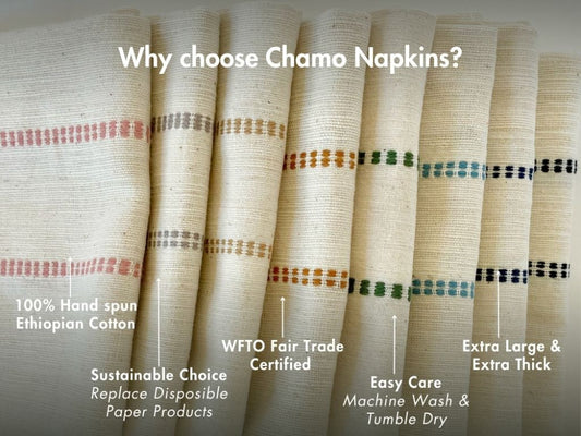 Chamo Handwoven Ethiopian Cotton Napkins | Set of 2