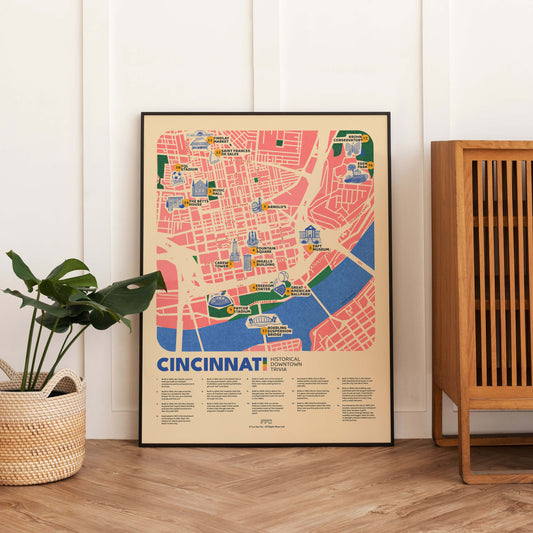 Cincinnati Fun Fact Trivia Map Print