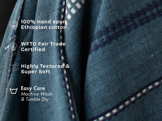 Zenach Handwoven Ethiopian Cotton Throw Blanket