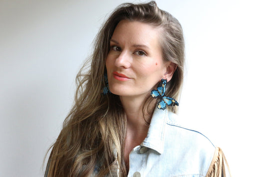 Butterfly Blue Embera Earrings