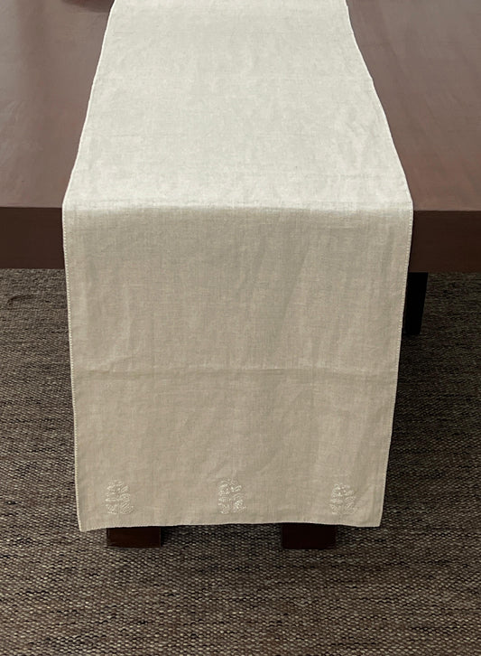 Linen Hand Embroidered Runner