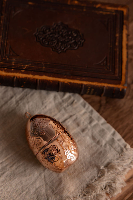 CMK Copper Etched Bird & Floral Egg Ornaments (Set 2 or 4)