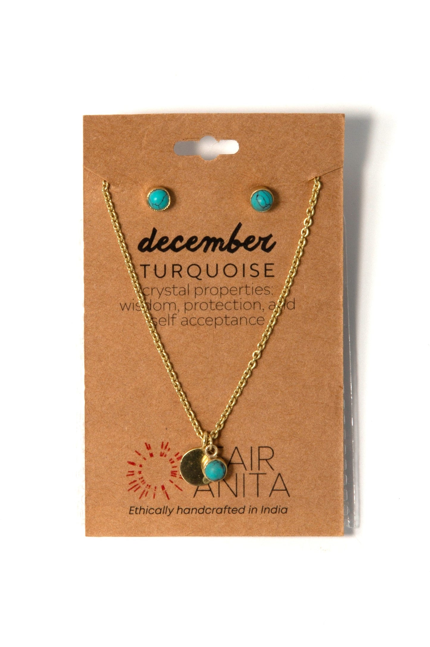 Birthstone Crystal Necklace and Earring Set